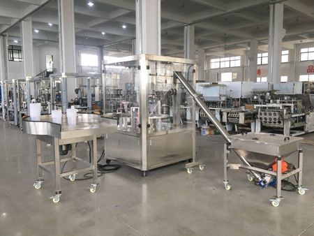 auto rotary coffee powder cup filling and sealing machine for powder elevator