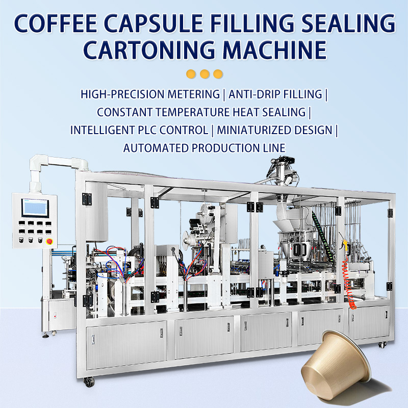Automatic coffee capsule filling sealing bag packing cartoning machine