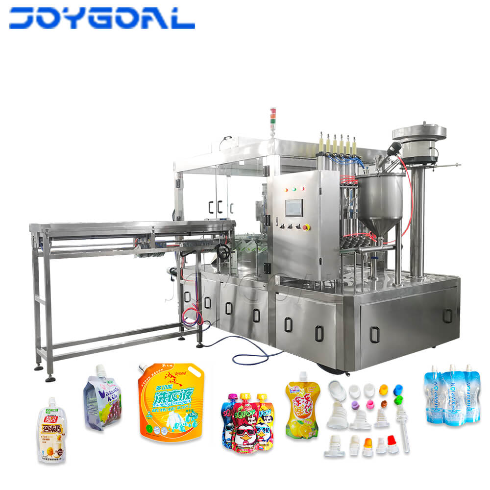 AUTOMATIC SPOUT POUCH LIQUID YOGURT FILLING AND CAPPING MACHINE