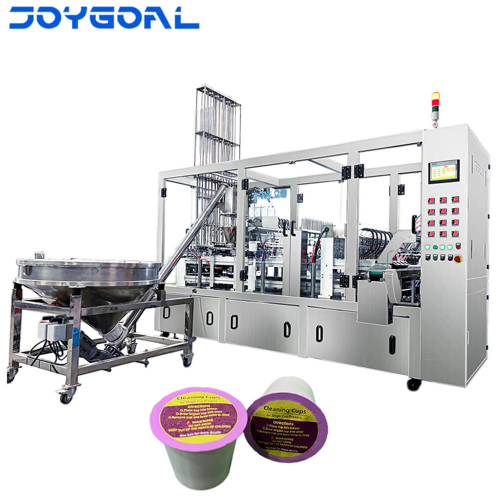 automatic coffee capsule filling and sealing machine for k-cup flavour adding Powder elevator loading