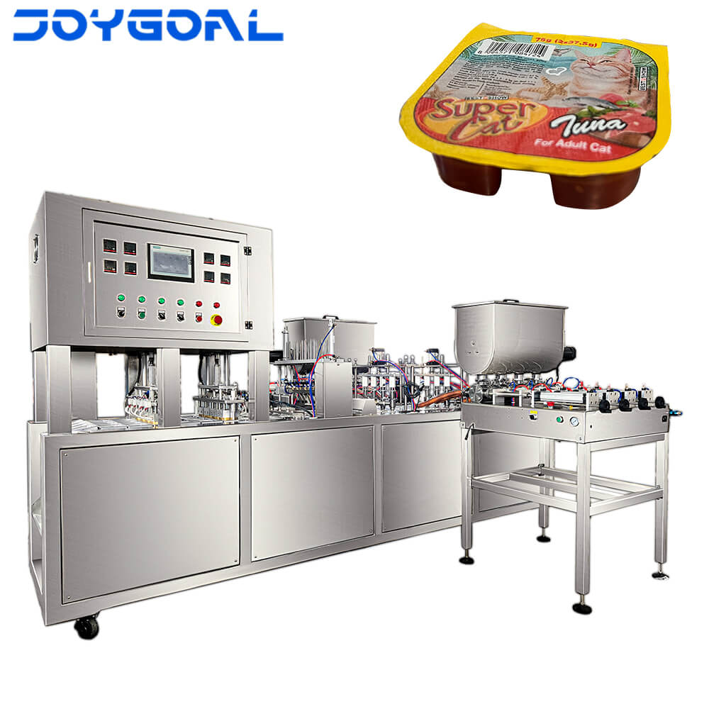 automatic rotary cup filling and sealing machine for Cat food