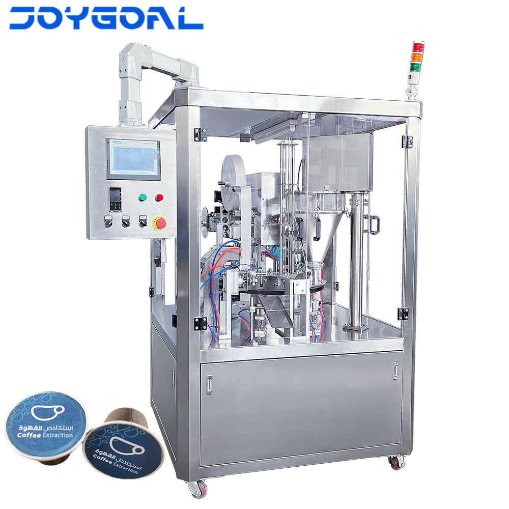 rotary coffee capsule filling and sealing machine for roll film