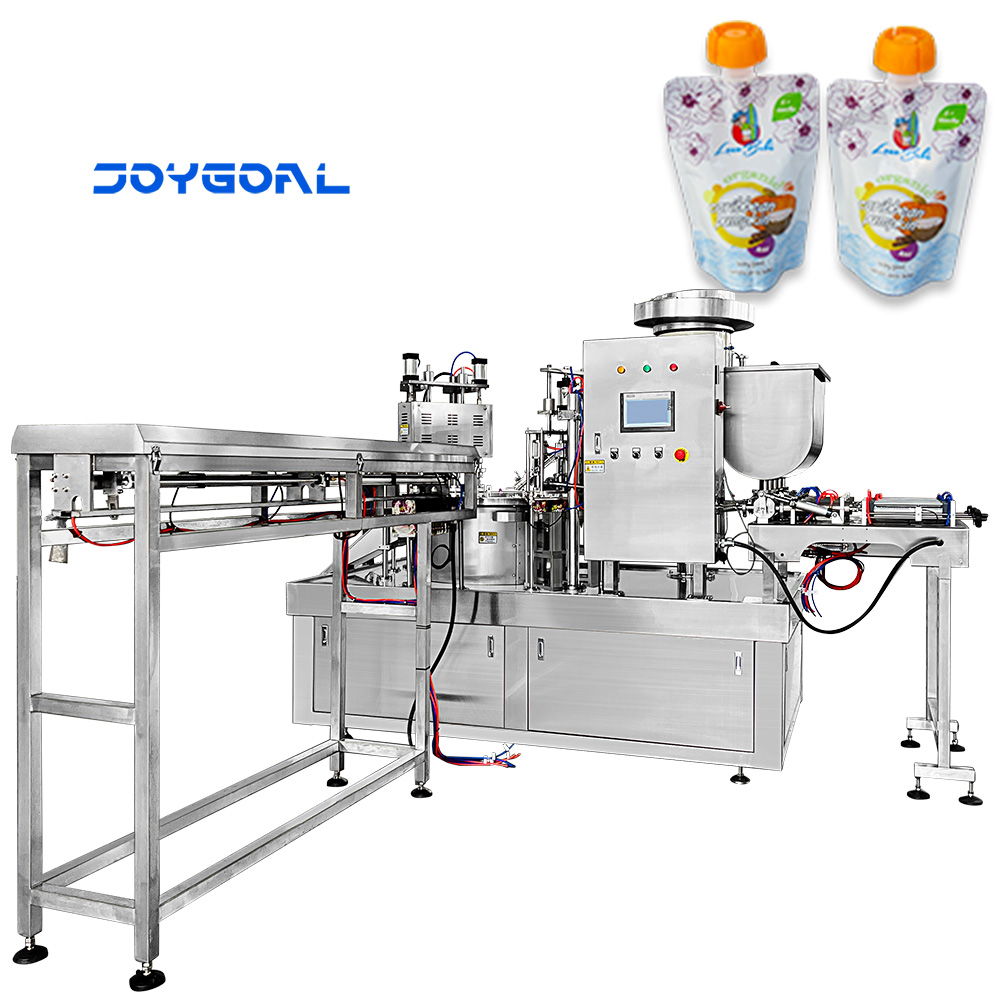 Automatic Stand Up Bag Packing Jelly Spout Pouch Filling And Capping Machine