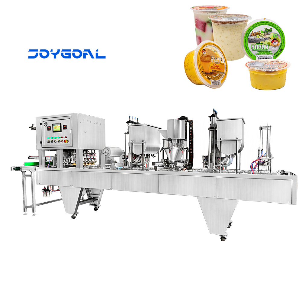 Continuous Type Jelly Pudding Plastic Cup Filling Sealing Machine