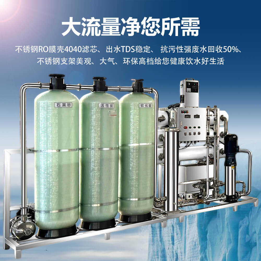 大型反渗透水处理设备0.25吨0.5吨1吨纯水设备工业超纯水RO软化水